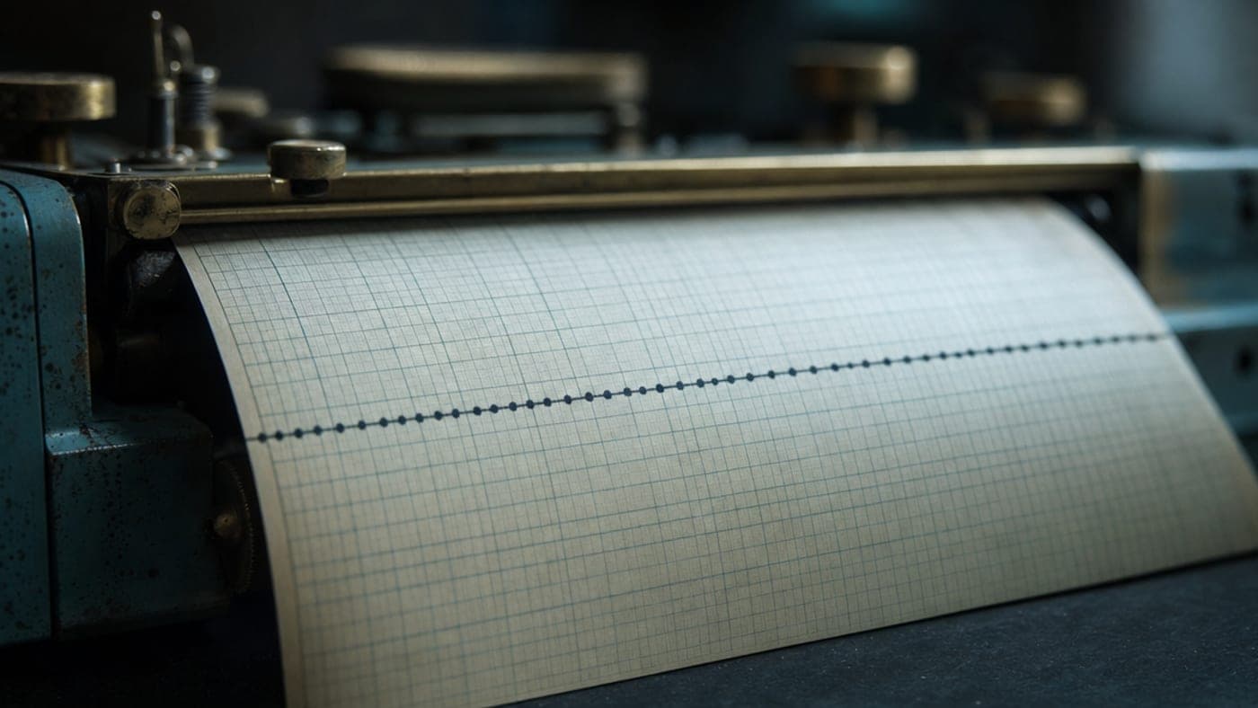 A timing machine printout showing a movement's rate traced across graph paper
